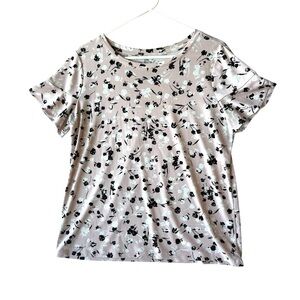 Worthington Black and Pink Floral Top